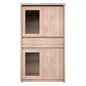 Vitrina NORTON, stejar sonoma, PAL laminat/canturi PVC/sticla, 87x40x154 cm