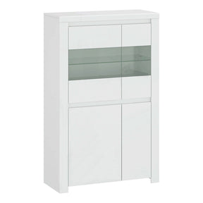 Vitrina LINGO, alb, PAL laminat, sticla, 98x42x157 cm