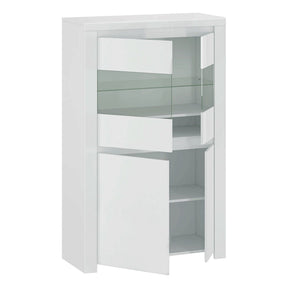 Vitrina LINGO, alb, PAL laminat, sticla, 98x42x157 cm