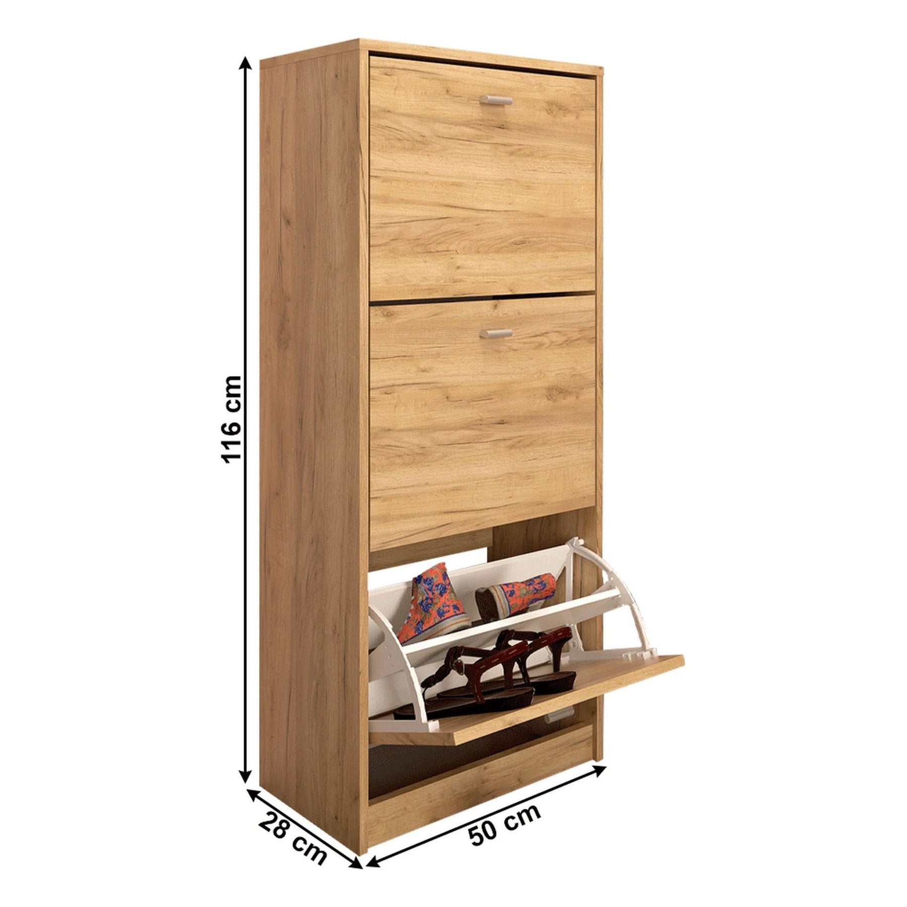 Pantofar VIVAT NEW TYP 2, stejar artizanal, PAL melaminat, 50x28x116 cm