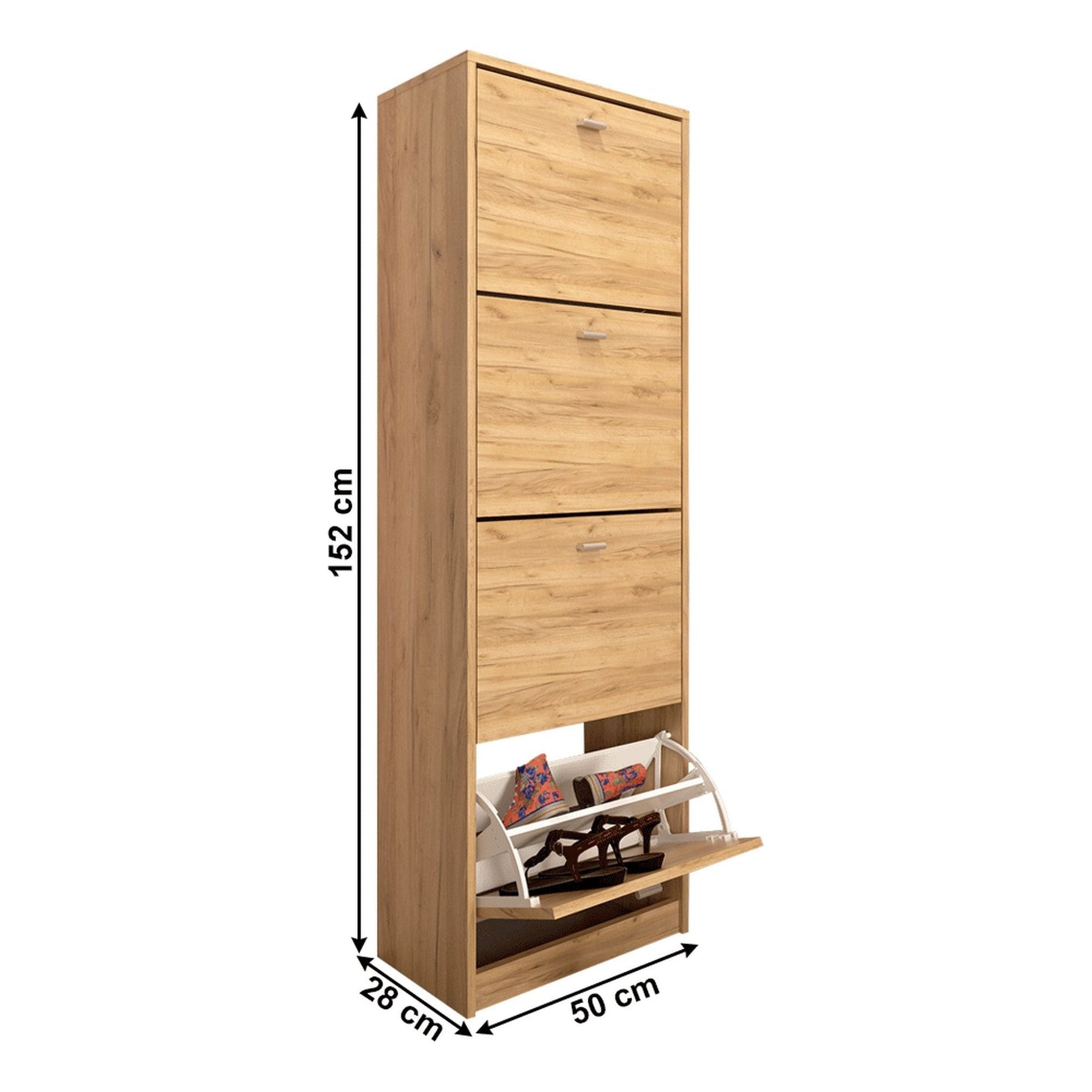 Pantofar VIVAT NEW TYP 3, stejar artizanal, PAL melaminat, 50x28x152 cm