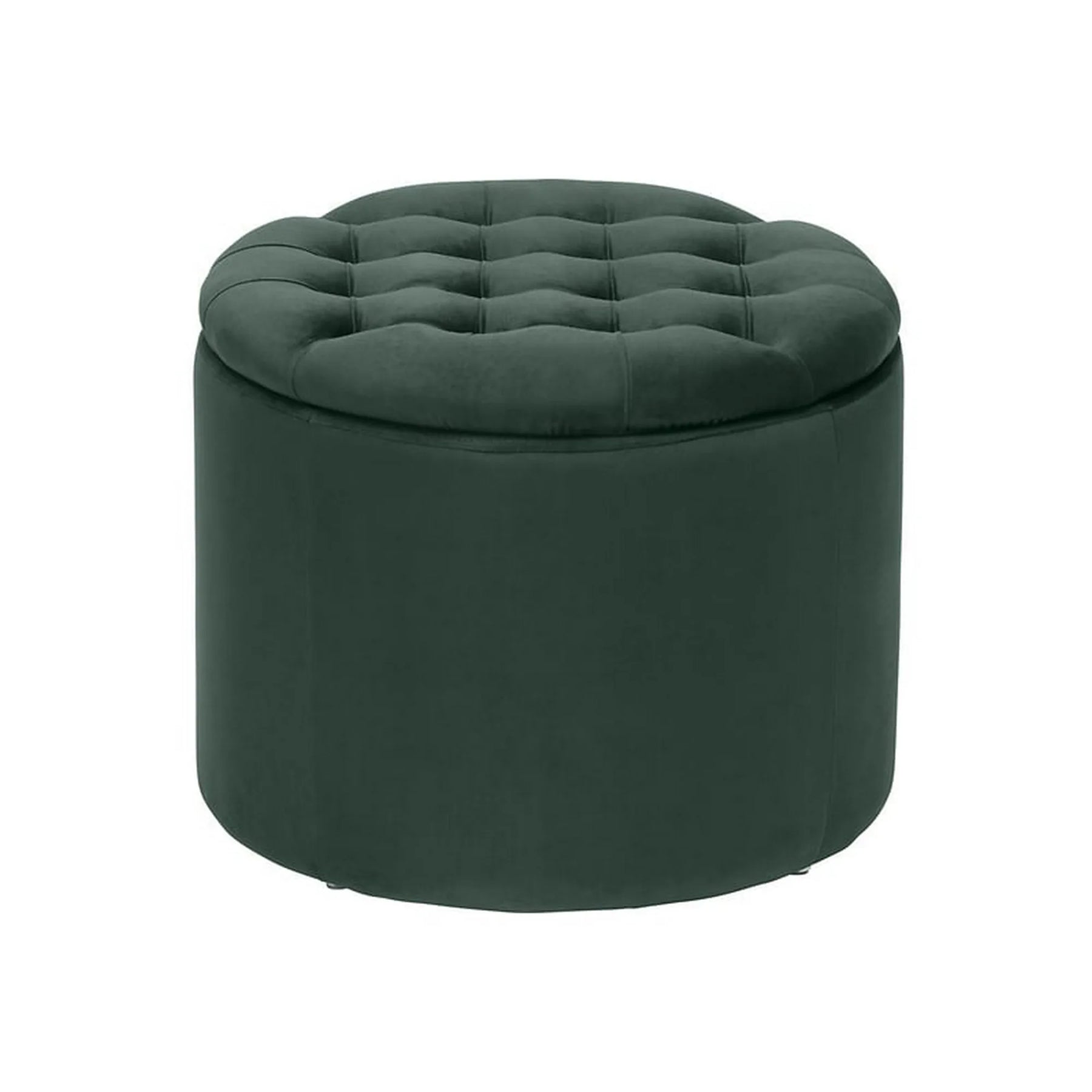 Taburet LEXA, stofa catifelata verde, 50x50x40 cm