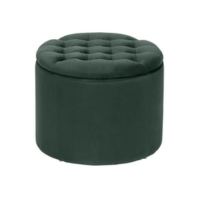 Taburet LEXA, stofa catifelata verde, 50x50x40 cm