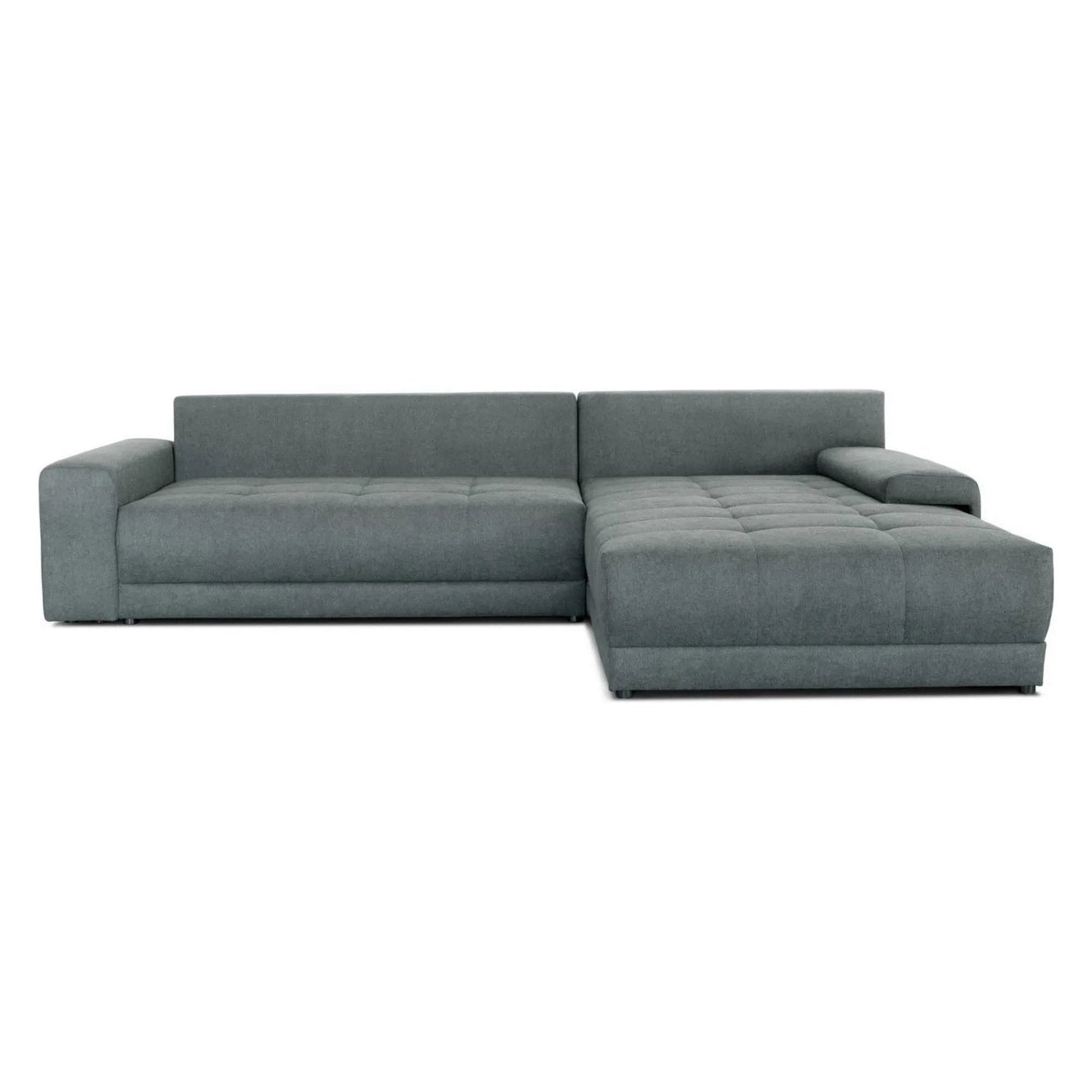 Coltar extensibil ADRIA, universal, stofa catifelata gri - Monolith 92, cu lada depozitare, 310x213x88 cm