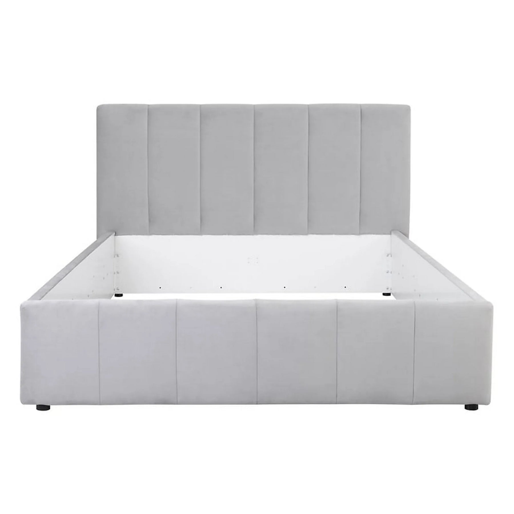 Cadru pat LONES 160x200, stofa catifelata gri deschis - Bluvel 03