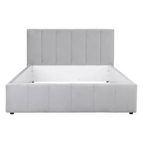 Cadru pat LONES 160x200, stofa catifelata gri deschis - Bluvel 03