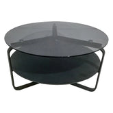 Masuta cafea DONNA, negru, sticla securizata/metal, 80x80x44 cm