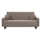 Canapea extensibila MARCIA, stofa catifelata maro - Trinity 05, cu lada depozitare, 215x101x96 cm