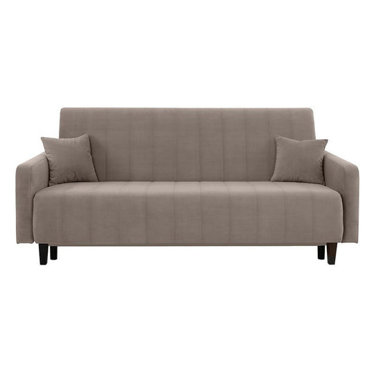 Canapea extensibila MARCIA, stofa catifelata maro - Trinity 05, cu lada depozitare, 215x101x96 cm