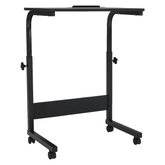 Masa birou WESTA, negru, metal, cu roti, 60x40x70/90 cm