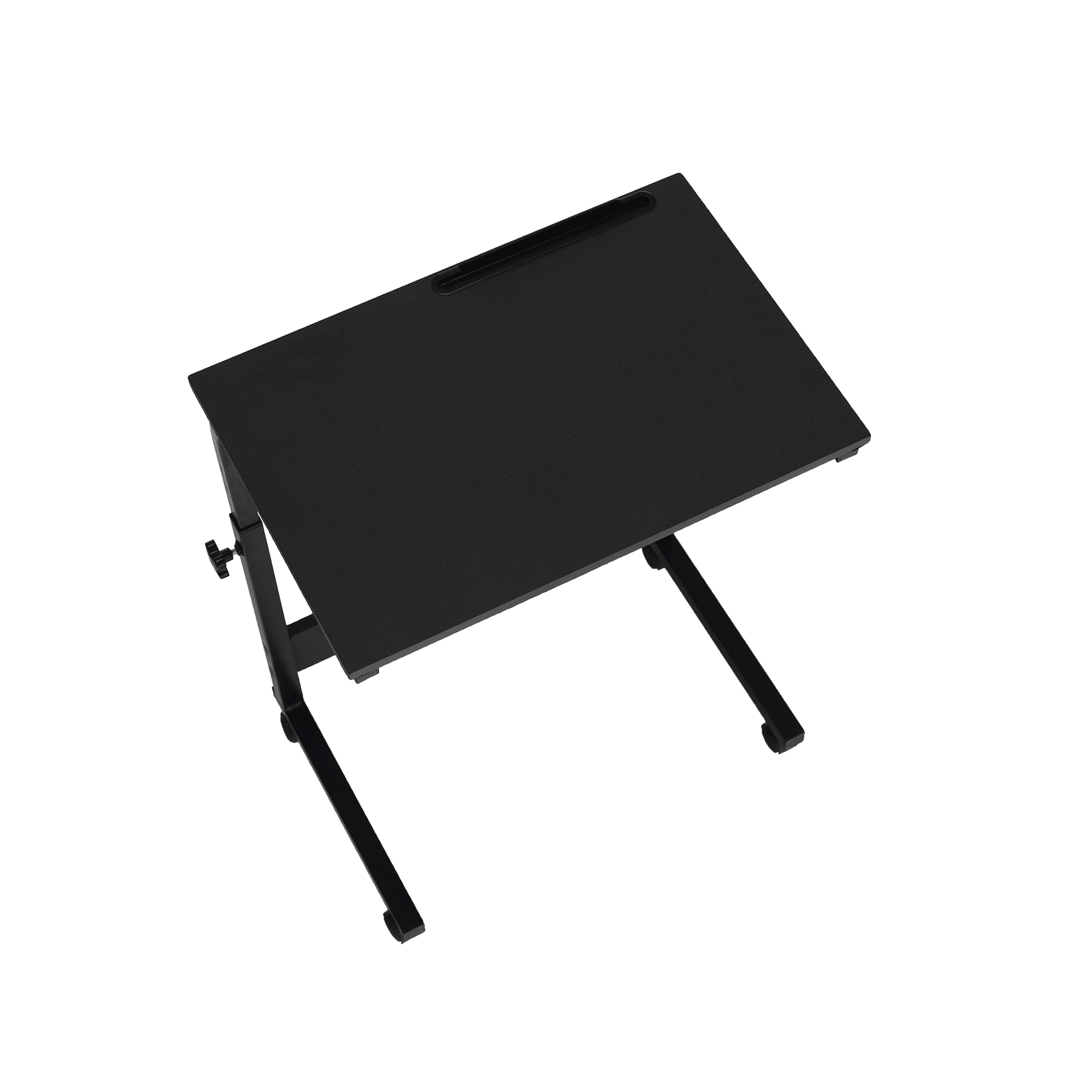 Masa birou WESTA, negru, metal, cu roti, 60x40x70/90 cm