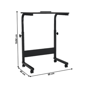 Masa birou WESTA, negru, metal, cu roti, 60x40x70/90 cm