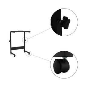 Masa birou WESTA, negru, metal, cu roti, 60x40x70/90 cm