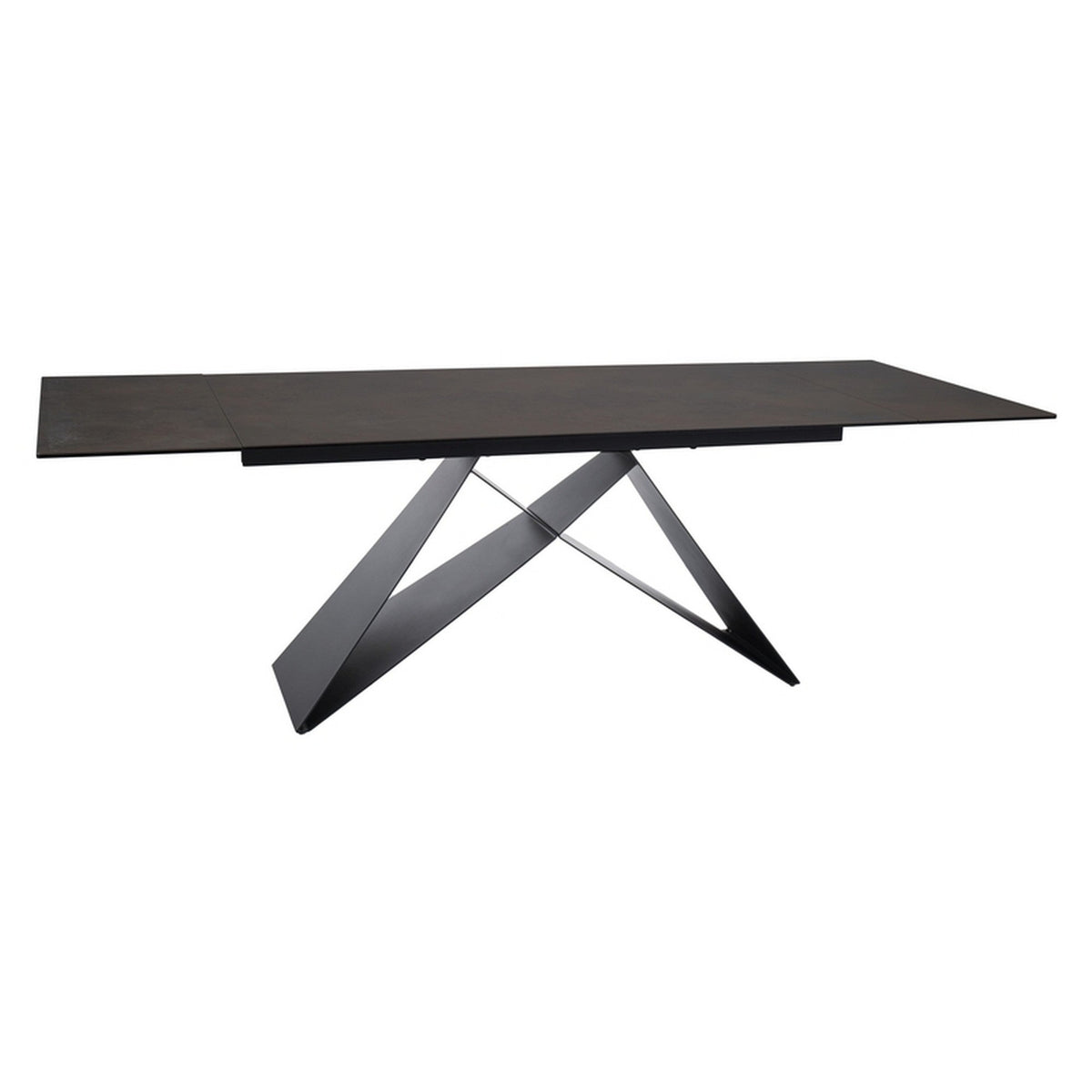 Masa extensibila WESTIN, maro/negru, sticla/ceramica/metal, 160/240x90x77 cm