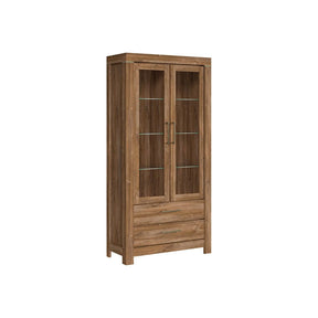 Vitrina GENT, stejar stirling, PAL laminat, cu iluminare LED, 98x42x201 cm