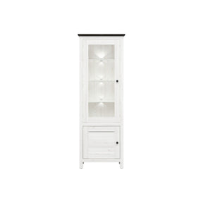 Vitrina HESEN, zada sibiu deschis/pin larico, PAL, cu iluminare LED, 71x44x203 cm