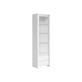 Vitrina KASPIAN, alb, PAL laminat/sticla, 56x41x201 cm