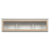 Vitrina suspendata KASPIAN, alb/stejar sonoma, PAL/sticla, 144x31x40 cm