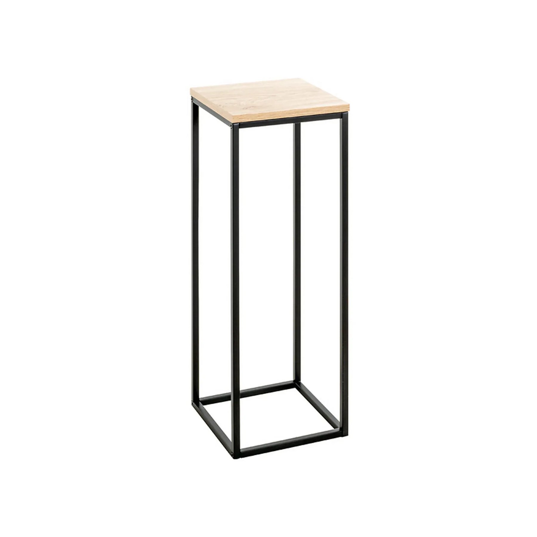 Suport flori WATFORD, stejar/negru, metal, 23x23x67 cm