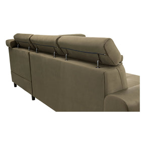 Coltar extensibil MATRAS, sezlong dreapta, stofa catifelata verde olive - Letto 38, cu lada depozitare, 263x205x98 cm
