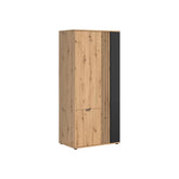 Dulap VABRES, stejar artisan/negru mat, PAL laminat, 91x56x196 cm