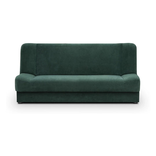 Canapea extensibila LAMI, stofa catifelata verde - Soft 13, cu lada depozitare, 190x85x87 cm