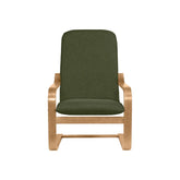 Fotoliu ANIA, verde/stejar, stofa clasica/lemn, 67x74x100 cm