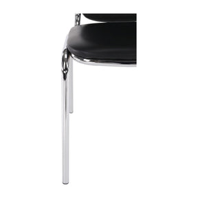 Scaun ZEKI, negru, piele ecologica/metal, 45x58x82 cm
