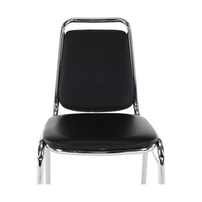 Scaun ZEKI, negru, piele ecologica/metal, 45x58x82 cm
