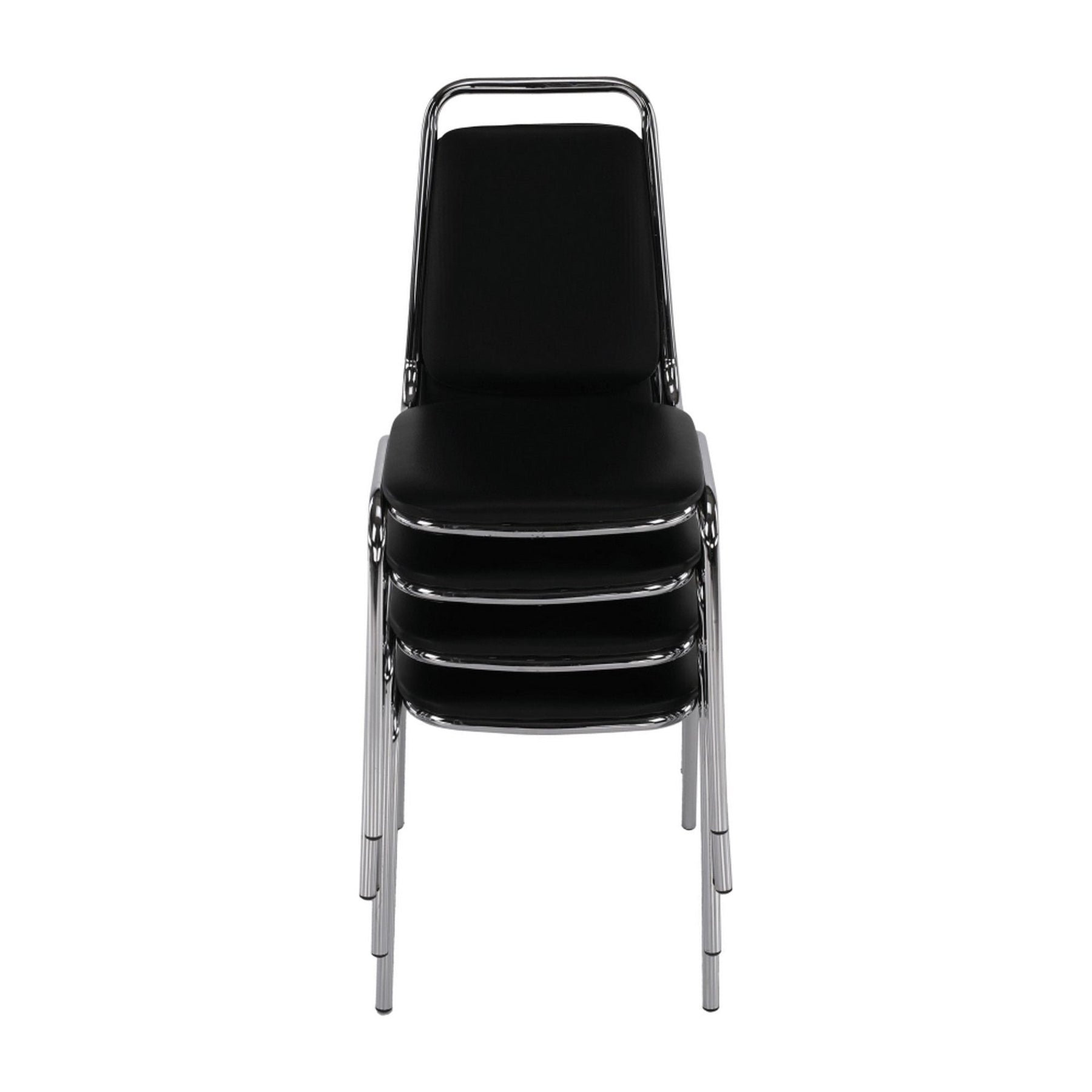 Scaun ZEKI, negru, piele ecologica/metal, 45x58x82 cm