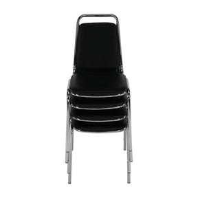 Scaun ZEKI, negru, piele ecologica/metal, 45x58x82 cm