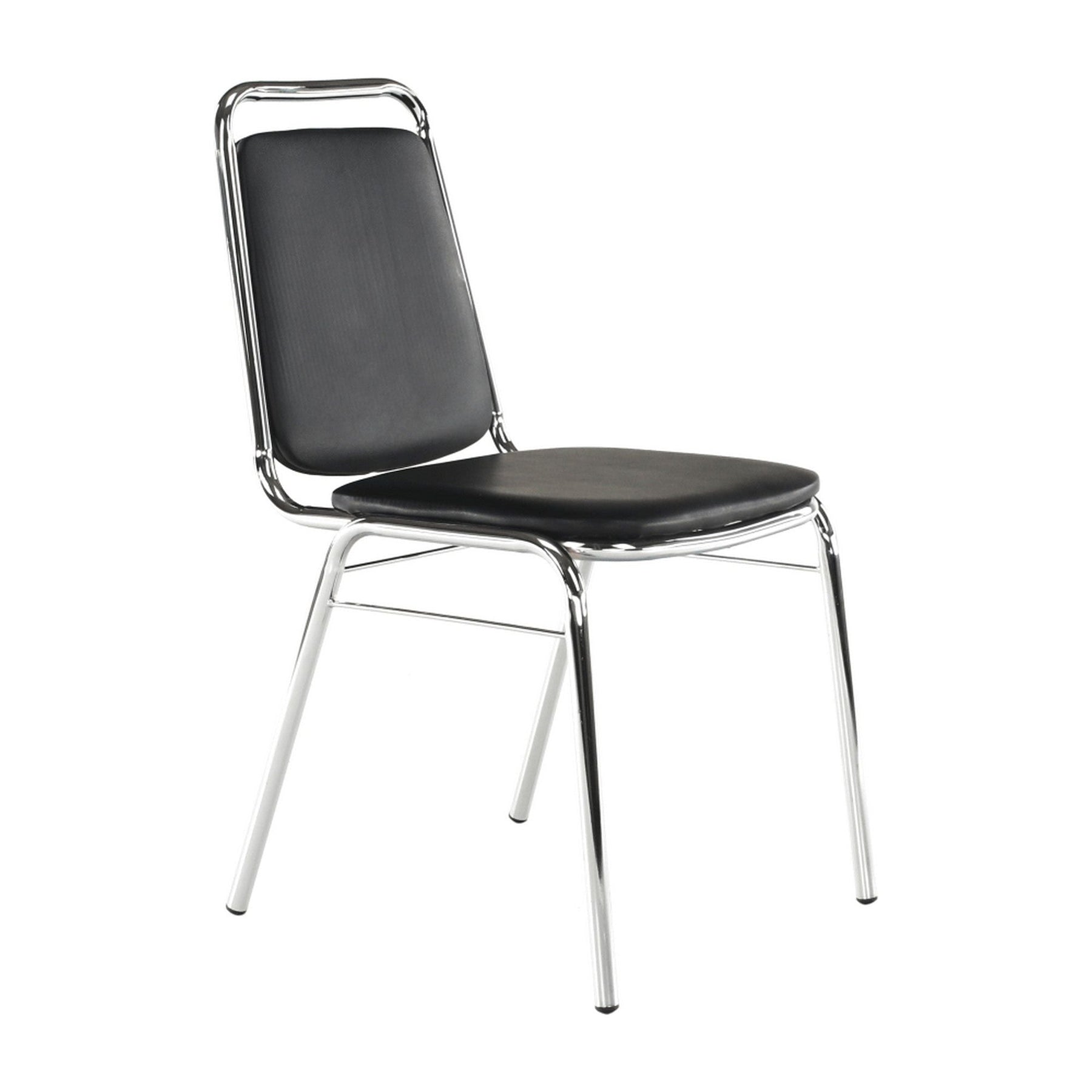 Scaun ZEKI, negru, piele ecologica/metal, 45x58x82 cm