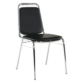 Scaun ZEKI, negru, piele ecologica/metal, 45x58x82 cm
