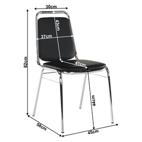 Scaun ZEKI, negru, piele ecologica/metal, 45x58x82 cm