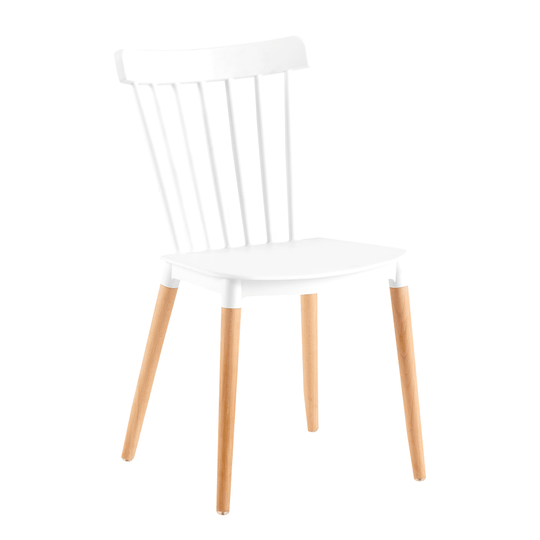 Scaun ZOSIMA, alb/fag, lemn masiv/plastic, 54x44x83 cm
