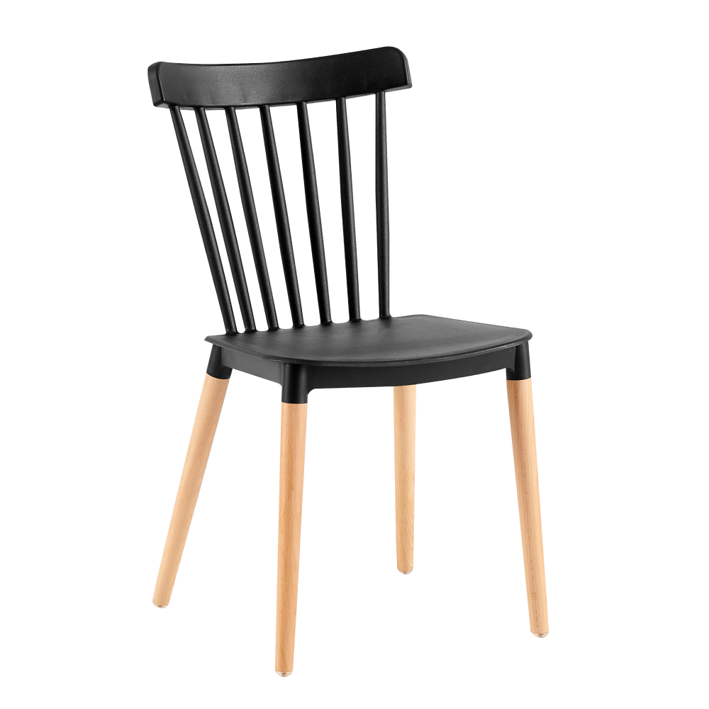 Scaun ZOSIMA, negru/fag, lemn/plastic, 54x44x83 cm
