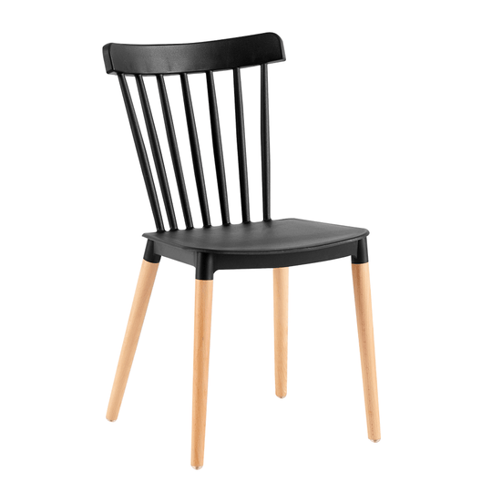 Scaun ZOSIMA, negru/fag, lemn/plastic, 54x44x83 cm