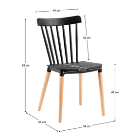 Scaun ZOSIMA, negru/fag, lemn/plastic, 54x44x83 cm
