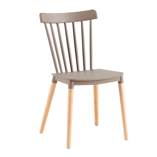 Scaun ZOSIMA, gri/fag, lemn masiv/plastic, 54x44x83 cm