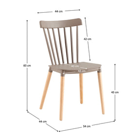 Scaun ZOSIMA, gri/fag, lemn masiv/plastic, 54x44x83 cm