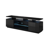 Comoda TV EVA, negru, PAL laminat, 180x40x56 cm