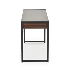 Birou B46 cu 2 sertare, nuc/negru, 123x48x75 cm