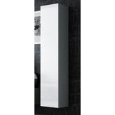 Dulap living modern suspendat Vigo, gri/alb lucios, 40x30x180 cm