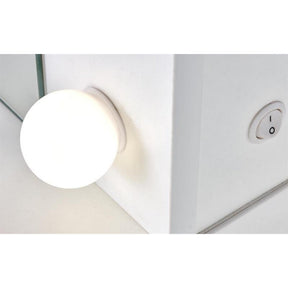 Masa de toaleta cu oglinda si iluminare led HOLLYWOOD XL, alb, 120x55x140 cm