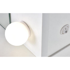 Masa de toaleta cu oglinda si iluminare led HOLLYWOOD XL, alb, 120x55x140 cm