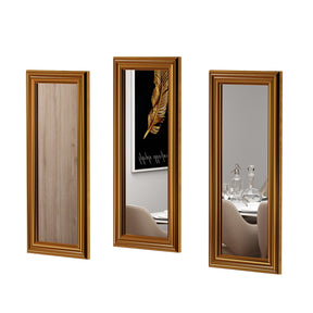 Set 3 oglinzi Lavia, auriu, sticla, 30x70 cm