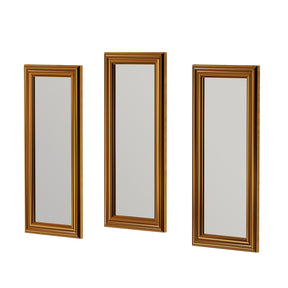 Set 3 oglinzi Lavia, auriu, sticla, 30x70 cm