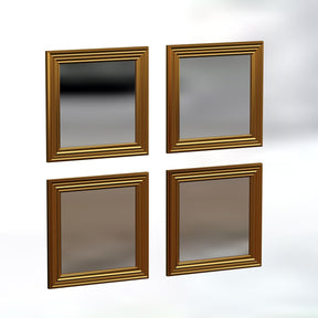 Set 4 oglinzi Loza, auriu, sticla, 40x40 cm