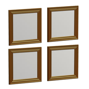 Set 4 oglinzi Loza, auriu, sticla, 40x40 cm