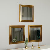 Set 3 oglinzi Otto, auriu, 40x3x40 cm
